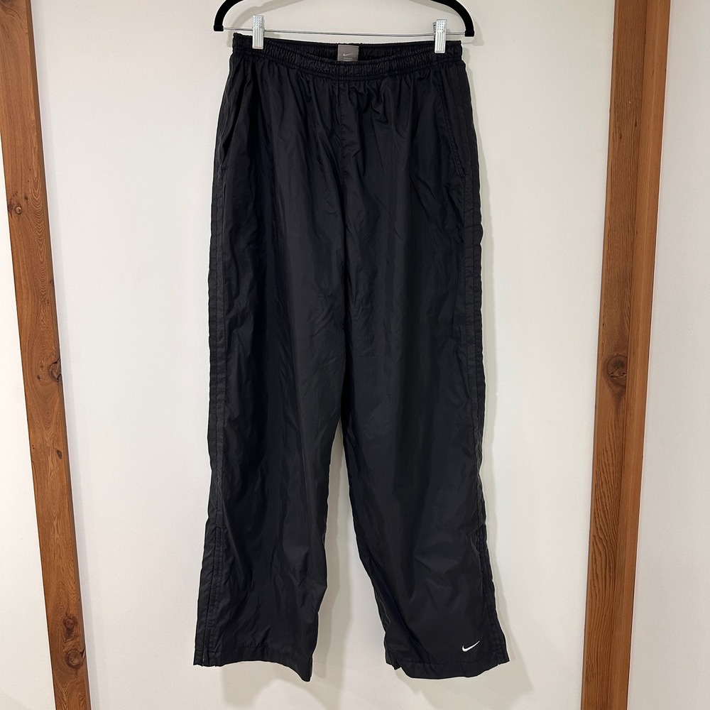 Nike Lined Track Pants Womens Large Black Zipper Ankle Cuffs Gorpcore Athleisure